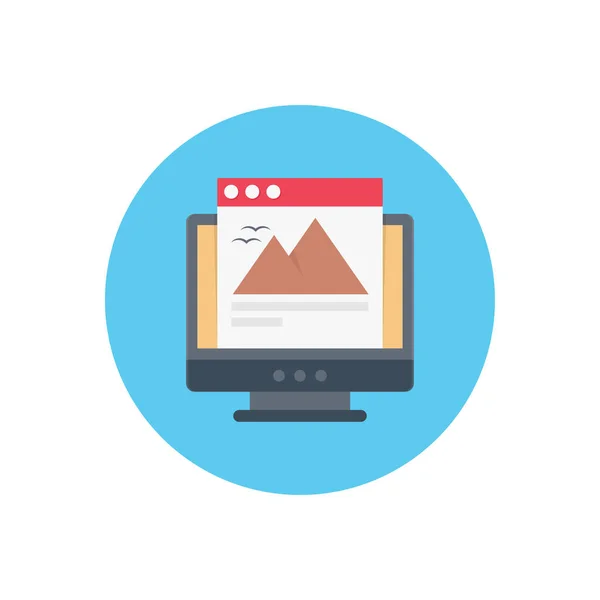 Webpage Vector Flat Color Icon — 스톡 벡터