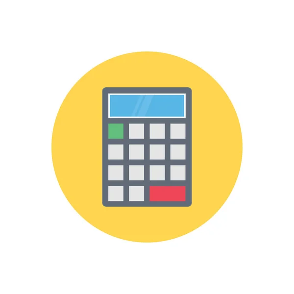Calculator Vector Flat Color Icon — Stock Vector
