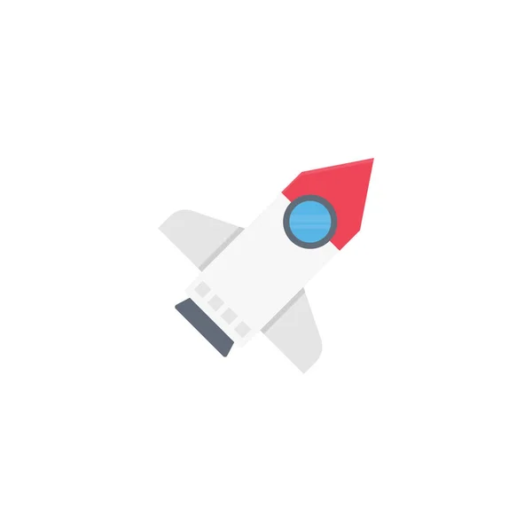 Rocket Vector Flat Color Icon — Stock Vector