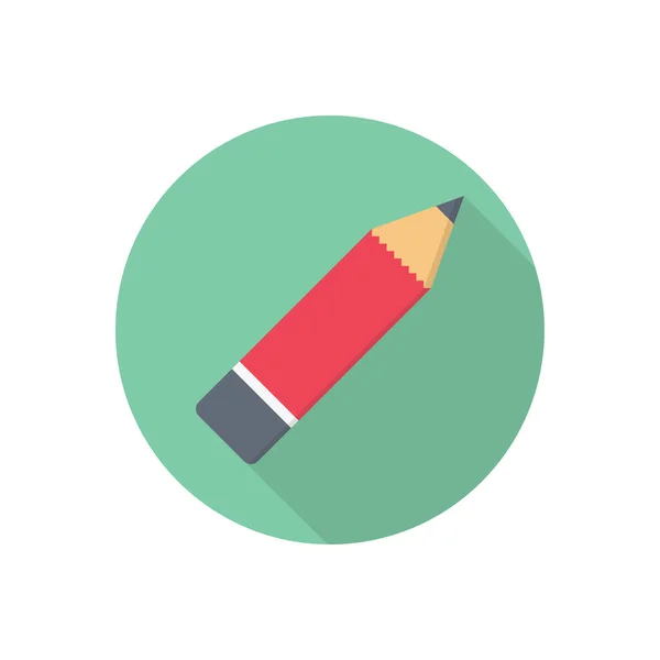 Bleistift Vektor Flache Farbe Symbol — Stockvektor