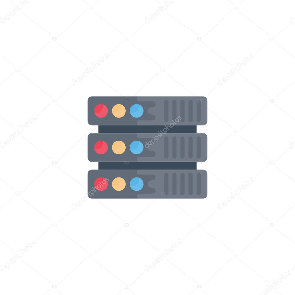 database vector flat color icon