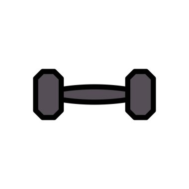 dumbbelll vektör düz renk simgesi