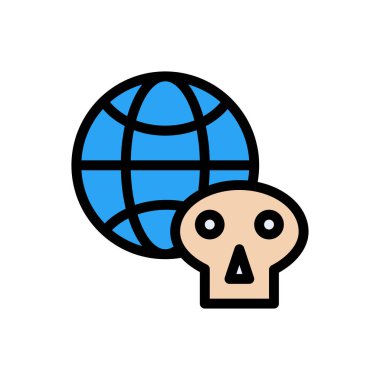 hack vektörü düz renk simgesi