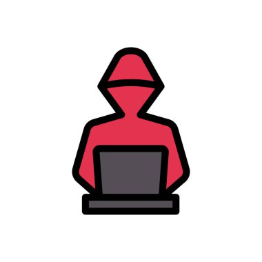 hacker vektör düz renk simgesi