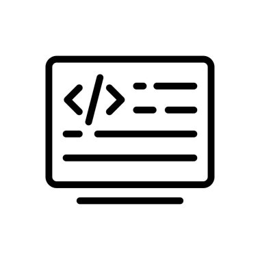 Geliştirme vektörü ince çizgi simgesi