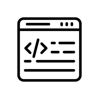 programlama vektörü ince çizgi simgesi