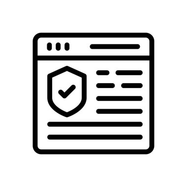 Güvenlik vektörü ince çizgi simgesi