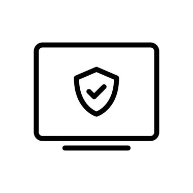 Güvenli vektör ince çizgi simgesi