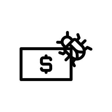 Dolar vektör ince çizgi simgesi