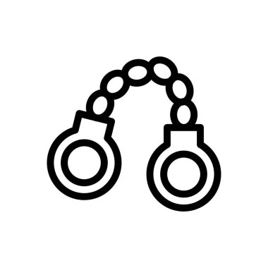 kelepçe vektörü ince çizgi simgesi