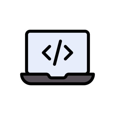 Kodlama vektörü düz renk simgesi