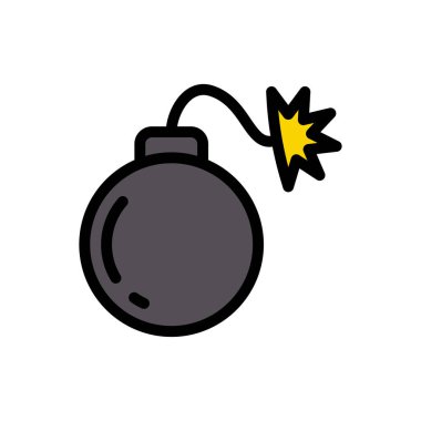 bomba vektörü düz renk simgesi