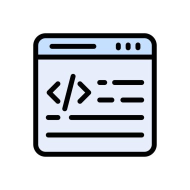 programlama vektörü düz renk simgesi