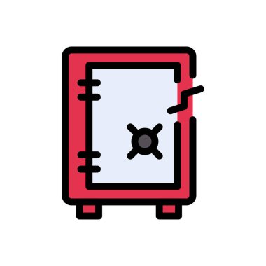 kasa vektörü düz renk simgesi