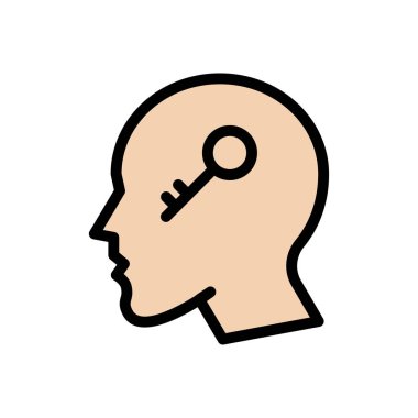 zihin vektörü düz renk simgesi