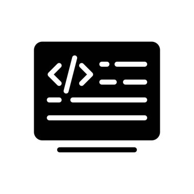 Kodlama vektörü simgesi düz simgesi