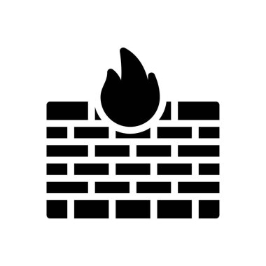Firewall vektör simgesi düz simge