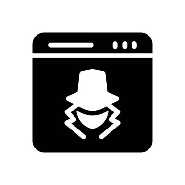 siber suç vektörü glyph düz simgesi