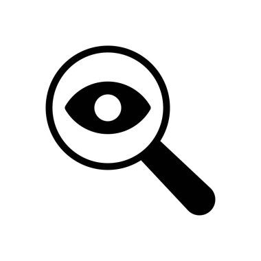 Vektör glyph düz simgesini gözden geçir