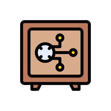 güvenlik vektörü düz renk simgesi