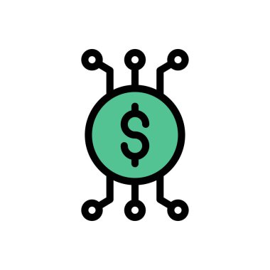 para vektörü düz renk simgesi