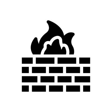 Firewall vektör simgesi düz simge