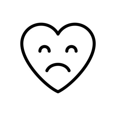 mutsuz vektör ince çizgi simgesi