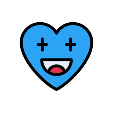 kahkaha vektörü düz renk simgesi