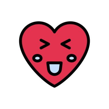 emoji vektörü düz renk simgesi