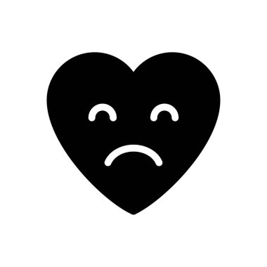 üzgün vektör glyph düz simgesi