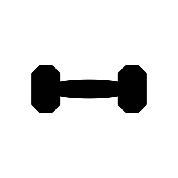 Dumbbell Vector Glyph Flat Icon — Stock Vector