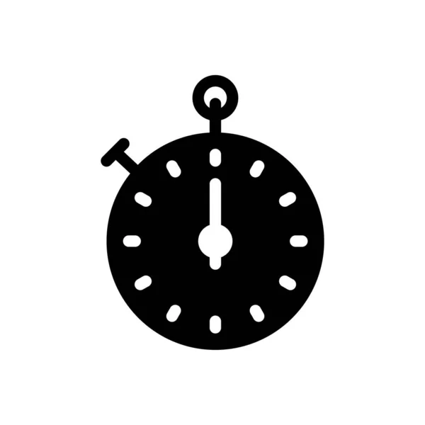 Stopwatch Vektorový Glyf Plochá Ikona — Stockový vektor