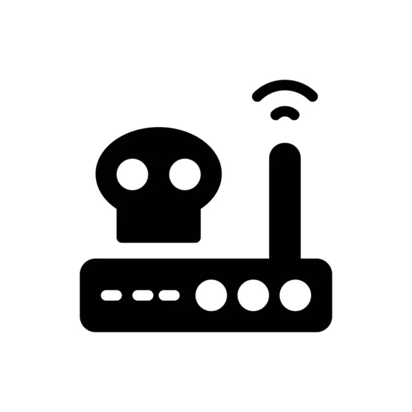 Router Vector Glyph Platte Pictogram — Stockvector