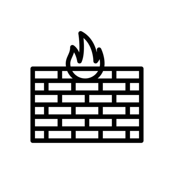 Firewall Vektor Thin Line Symbol — Stockvektor