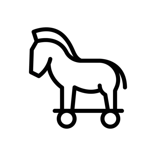 Caballo Vector Delgada Línea Icono — Vector de stock