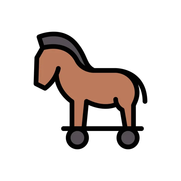 Vector Caballo Icono Color Plano — Archivo Imágenes Vectoriales