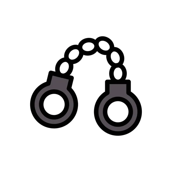 Handcuff Vetor Ícone Cor Plana — Vetor de Stock