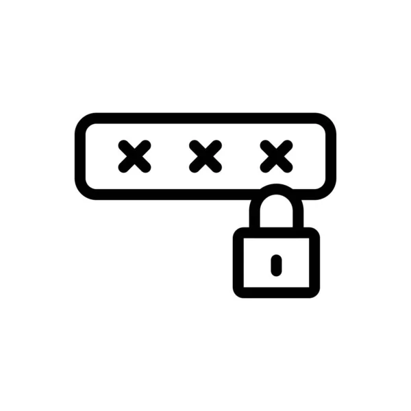 Password Vector Thin Line Icon — Stock Vector