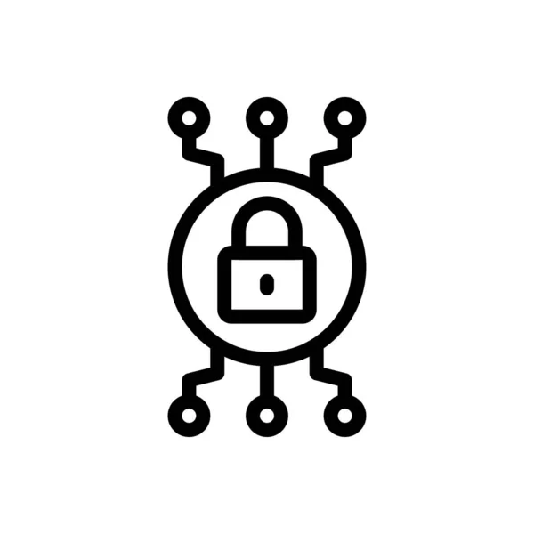 Security Vector Thin Line Icon — Stock Vector