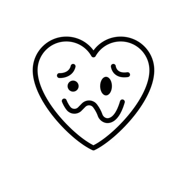Emoji Vector Delgada Línea Icono — Archivo Imágenes Vectoriales
