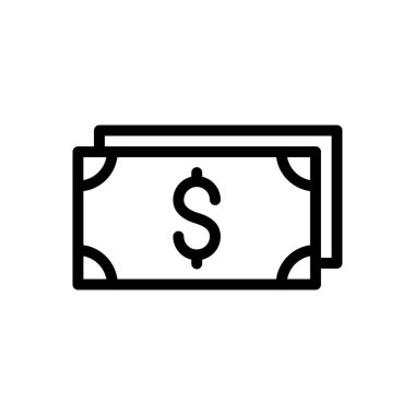 Dolar vektör ince çizgi simgesi