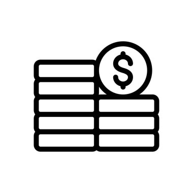 Dolar vektör ince çizgi simgesi