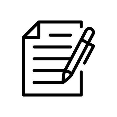 imzalama vektörü ince çizgi simgesi