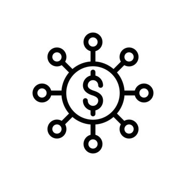 Yatırım vektörü ince çizgi simgesi