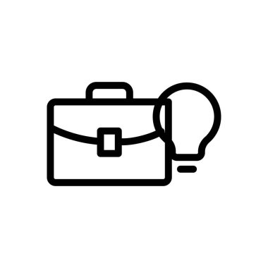 Portföy vektör ince çizgi simgesi