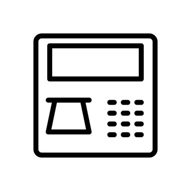 atm vektörü ince çizgi simgesi