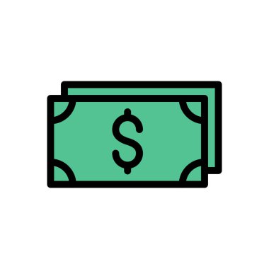 Dolar vektörü düz renk simgesi