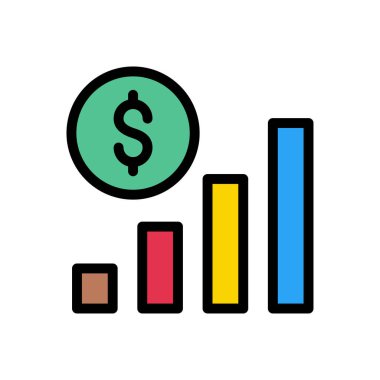 finans vektörü düz renk simgesi