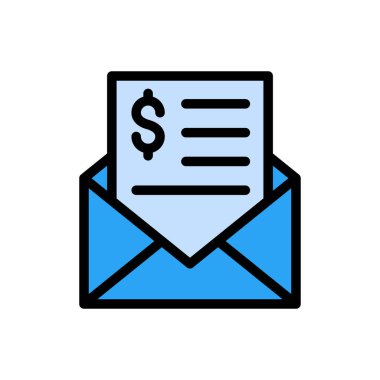 e-posta vektörü düz renk simgesi