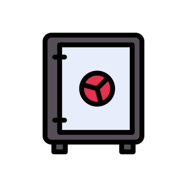 kasa vektörü düz renk simgesi